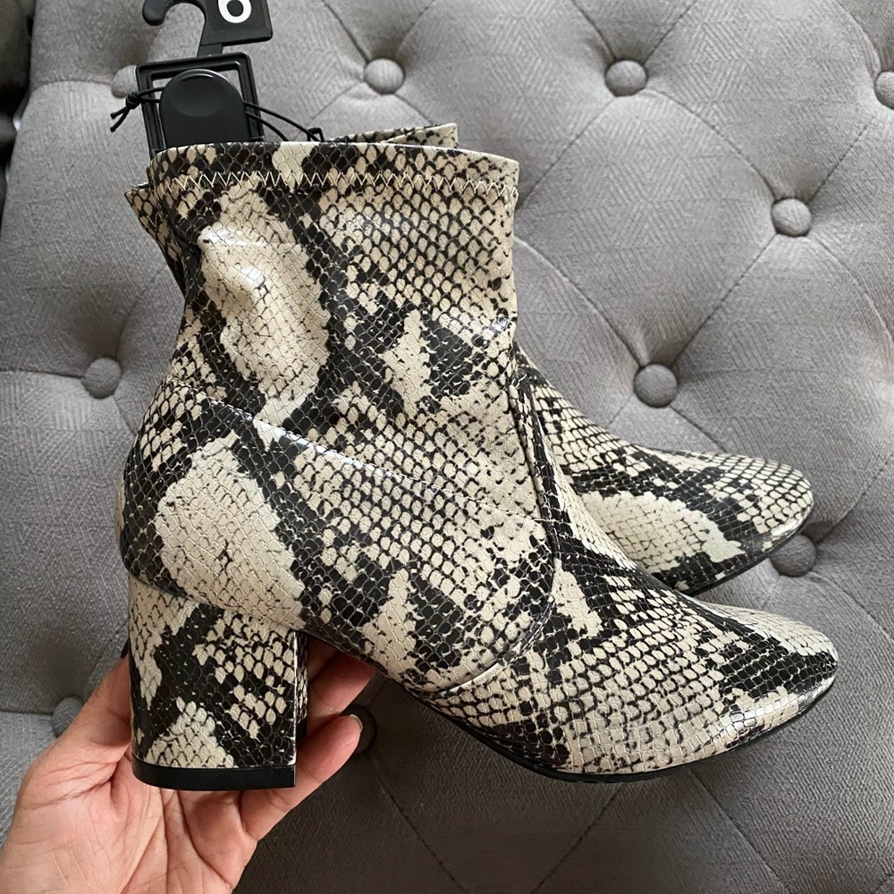 Snake print boots